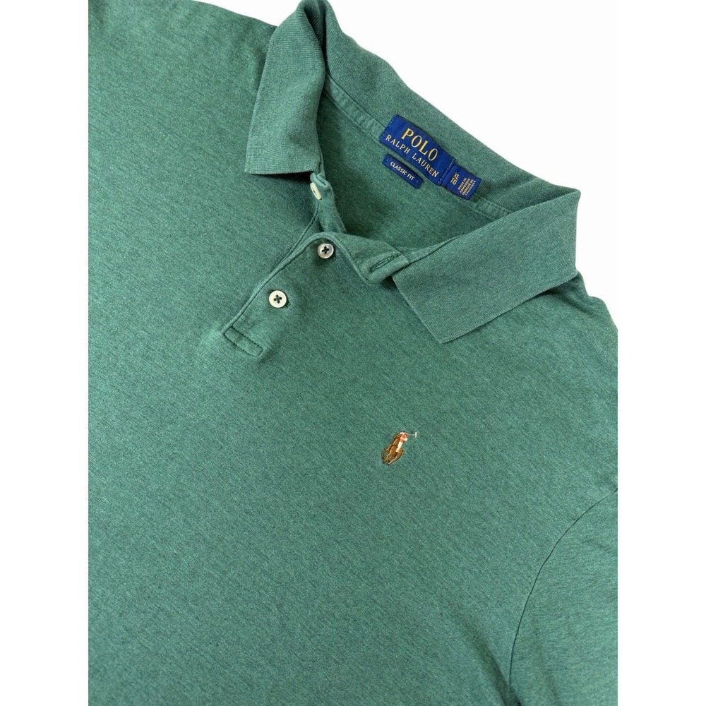 Polo Ralph Lauren Classic Fit Polo Shirt Men's XL Green Pony Cotton Golf Casual
